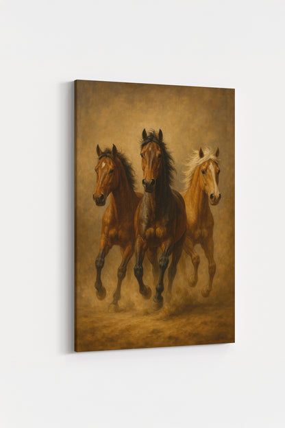 At Figürlü Kanvas Tablo %100 Pamuk Kumaş, Yüksek Çözünürlük