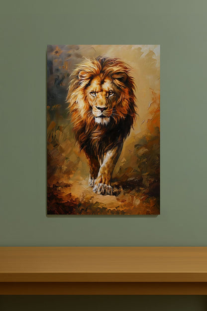 Aslan Portresi Kanvas Tablo Yaban Hayatı Sanatı Duvar Dekoru %100 Pamuk Kanvas