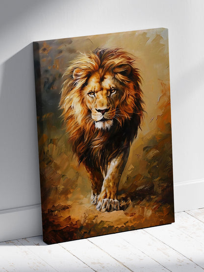Aslan Portresi Kanvas Tablo Yaban Hayatı Sanatı Duvar Dekoru %100 Pamuk Kanvas