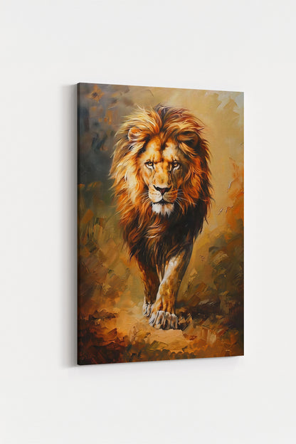 Aslan Portresi Kanvas Tablo Yaban Hayatı Sanatı Duvar Dekoru %100 Pamuk Kanvas