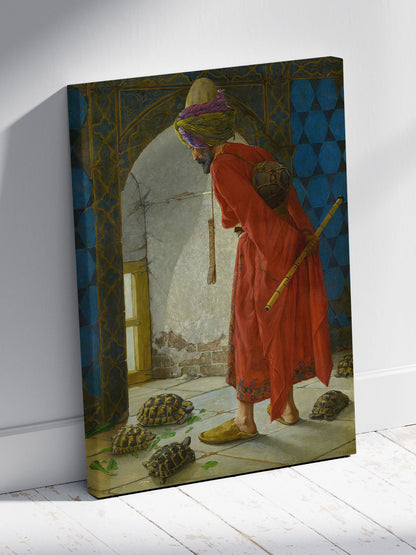 Kaplumbağa Terbiyecisi Tablosu Osman Hamdi Bey'in Eşsiz Eseri Premium %100 Pamuk Tuval