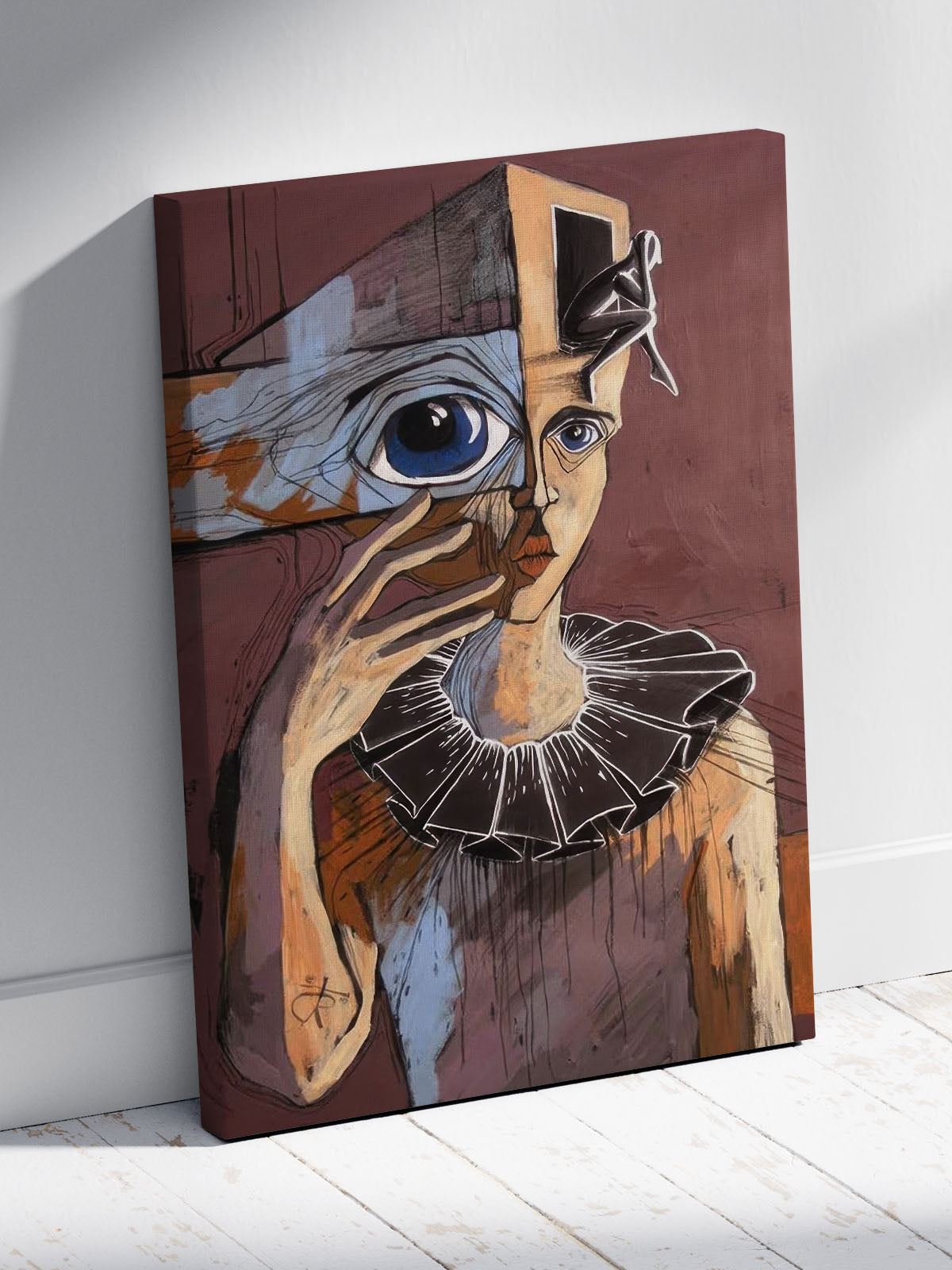 Çağdaş Sanat İnsan Figürü Kanvası Özgün ve Çarpıcı Ev Dekoru %100 Pamuk Kanvas