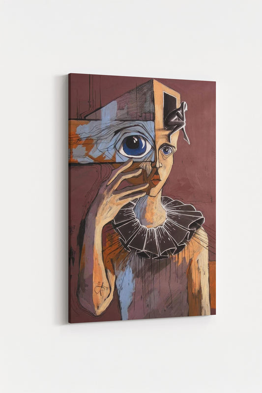 Çağdaş Sanat İnsan Figürü Kanvası Özgün ve Çarpıcı Ev Dekoru %100 Pamuk Kanvas